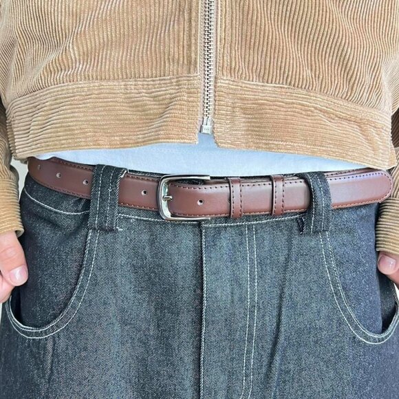 vintage brown american western simple design belt - Picture 2 of 7